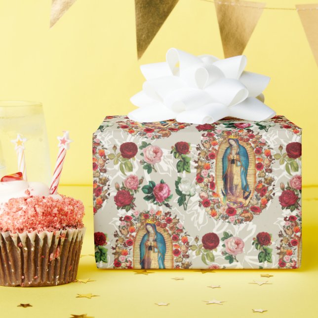 Papier Cadeau Notre-Dame de Guadalupe Vierge Marie Saint catholi (Fête d'anniversaire)