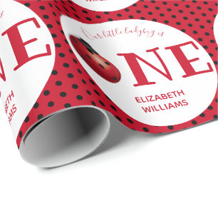 Papier Cadeau Notre Premier Anniversaire de la coccinelle