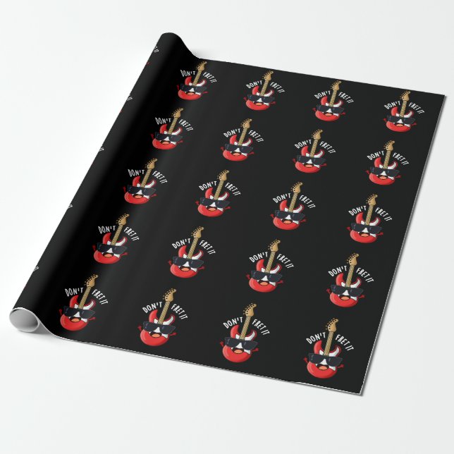 Papier Cadeau N'oublie pas ça amusant jeu de guitare Pun Dark BG (Déroulé)