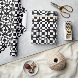 Papier Cadeau Noumétés Et Carré Noir Blanc