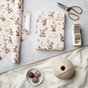 Papier Cadeau Nounours en peluche ours mignons