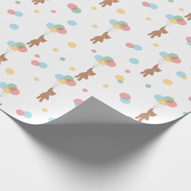 Papier Cadeau Nounours et ballons (Coin)