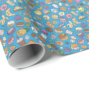 Papier Cadeau Nourriture de petit déjeuner mignonne