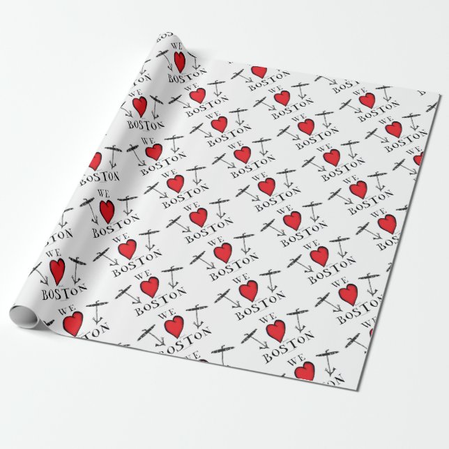 Papier Cadeau nous aimons Boston (Déroulé)