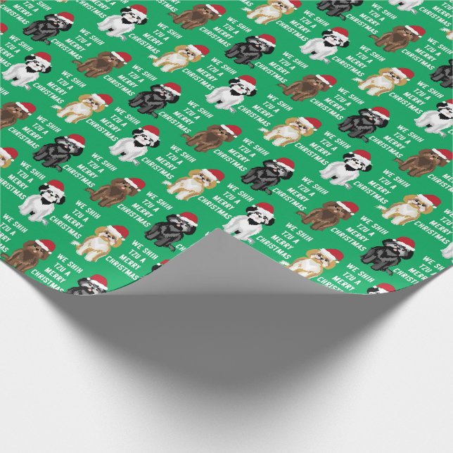 Papier Cadeau Nous Shih Tsu un Joyeux Noël (Coin)