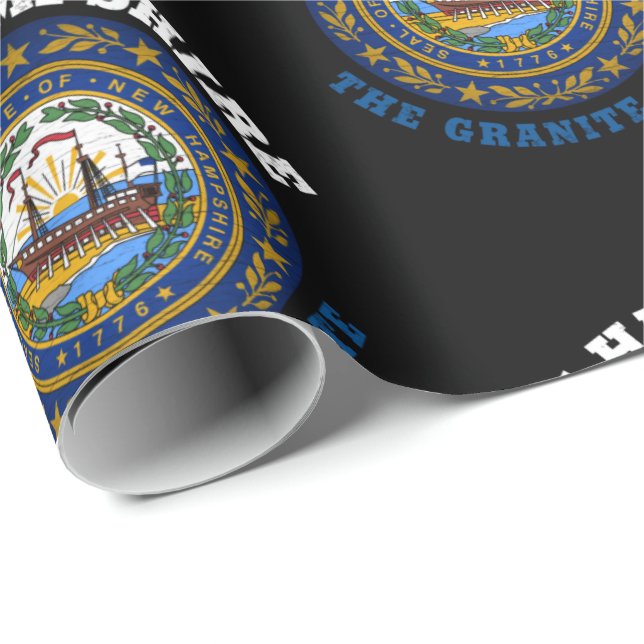 PAPIER CADEAU NOUVEAU DRAPEAU D'ÉTAT DE GRANITE HAMPSHIRE (Coin rond)