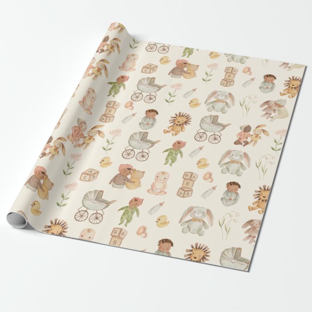 Papier Cadeau Nouveau-né International Baby (Déroulé)