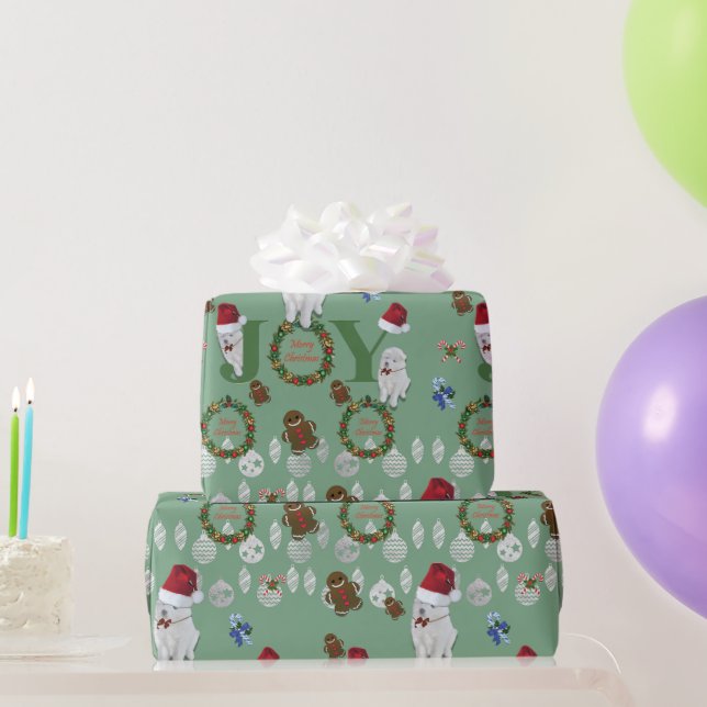 Papier Cadeau Nouveau papier d'emballage Samoyed Holiday (Cadeaux de fête)