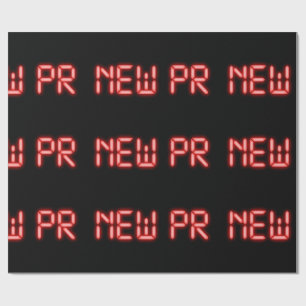 Papier Cadeau Nouveau PR Jalonnement Neon Rouge Numérique en Cou