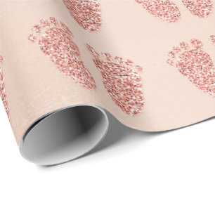 Papier Cadeau Nouvelle Parties scintillant de douche bébé fille 
