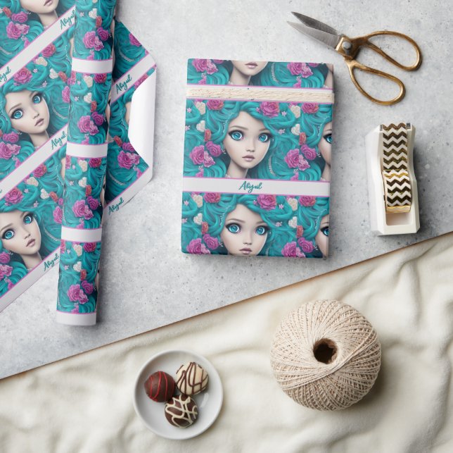 Papier Cadeau Nouvelle Princesse de Londres avec les cheveux et  (Artisanat)