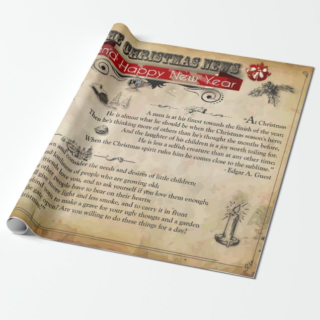 Papier Cadeau Nouvelles de Noël (Déroulé)