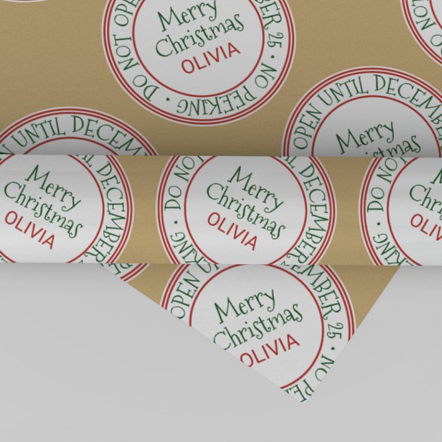 Papier Cadeau N'Ouvre Pas Jusqu'Au 25 Décembre Noël (Créateur téléchargé)
