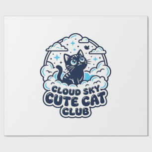Papier Cadeau Nuage Ciel Mignon Chat Amoureux de Chats T-Shirt A