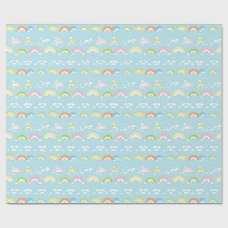 Papier Cadeau Nuage coloré et arc-en-ciel sans joint