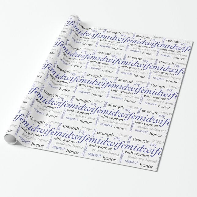 Papier Cadeau nuage de mot de sage-femme (Déroulé)