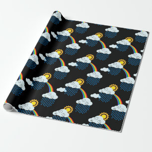 Papier Cadeau Nuages arc-en-ciel