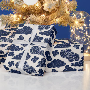 Papier Cadeau Nuages Auspicious WrP Motif traditionnel chinois