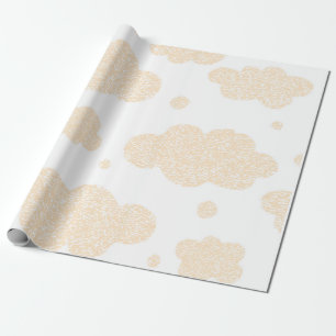 Papier Cadeau nuages beiges sur arrière - plan blanc