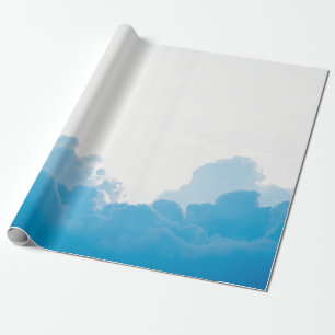 PAPIER CADEAU NUAGES BLEUS SOUS LE CIEL BLANC