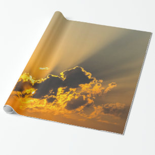 Papier Cadeau Nuages, ciel et coucher de soleil jaune