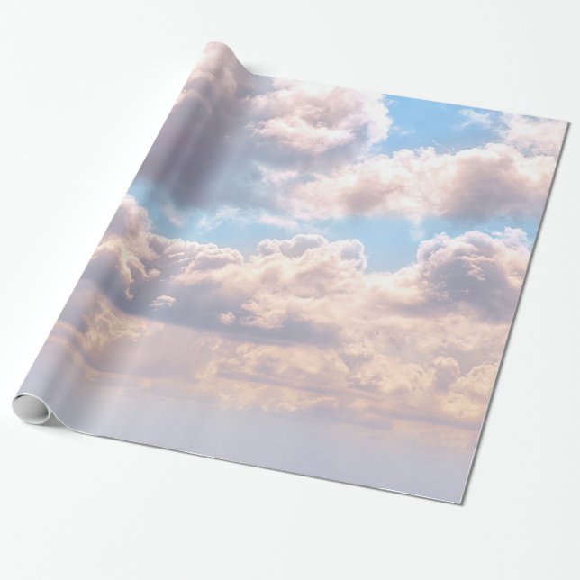 Papier Cadeau Nuages dans le papier enveloppant du ciel (Déroulé)