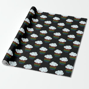 Papier Cadeau Nuages de pluie arc-en-ciel
