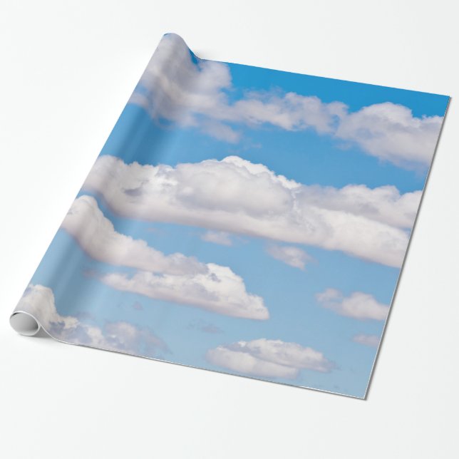 Papier Cadeau Nuages en ciel bleu (Déroulé)