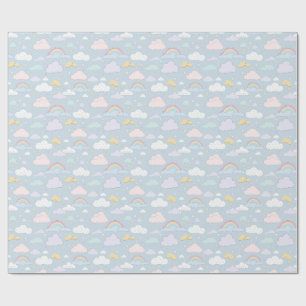 Papier Cadeau Nuages et arcs-en-ciel