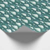 Nuages et étoiles sur Turquoise foncé