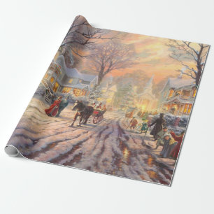 Papier Cadeau Nuit de Noël victorienne