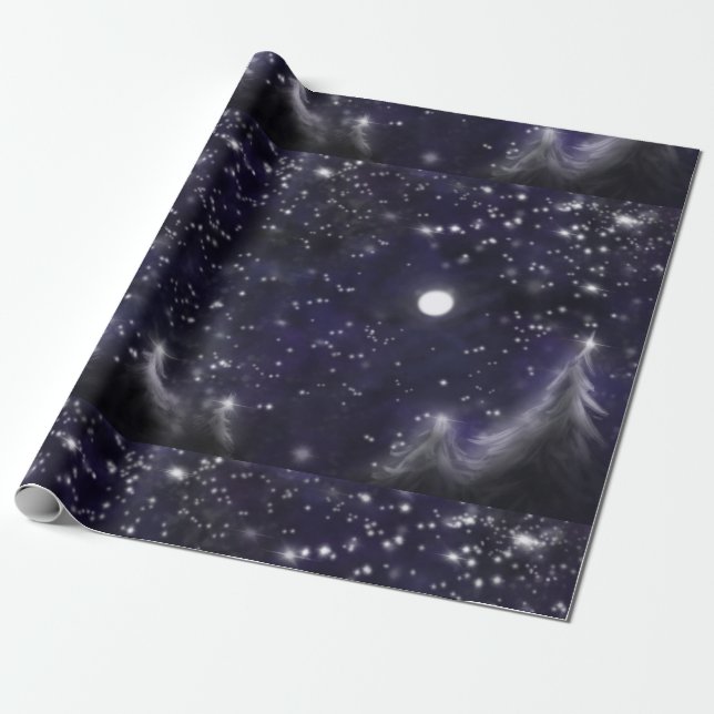 Papier Cadeau Nuit silencieuse - romantique Fête de neige (Déroulé)