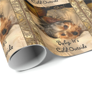 Papier Cadeau Nuits d'hiver Yorkie Elegant