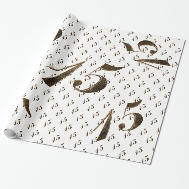 Papier Cadeau Numéro 15 Filles 15e Quinceanera Mariage d'anniver (Déroulé)