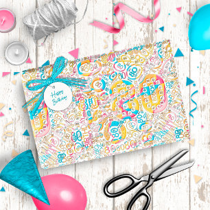 Papier Cadeau Numéro d'anniversaire Nuage de mot 80 B ID270