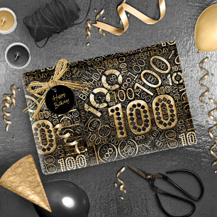 Papier Cadeau Numéro d'anniversaire Nuage de mot Cent C ID270