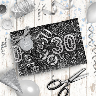 Papier Cadeau Numéro d'anniversaire Nuage de mot Trente D ID270