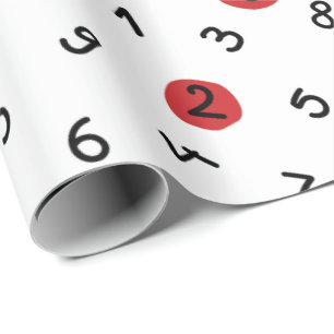 Papier Cadeau Numéro écrit à la main motif