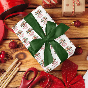Papier Cadeau Nutcracker Joyeux Noël Red Retro Typographie