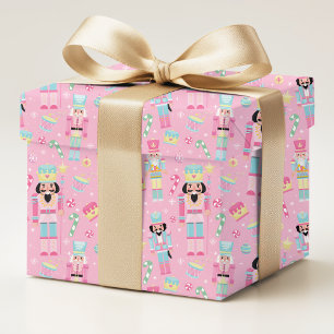 Papier Cadeau Nutcracker rose Bleu Noël Fêtes