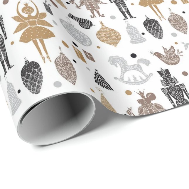 Papier Cadeau Nuts Ornementaux Fées Casse-noisettes Enveloppemen (Coin rond)