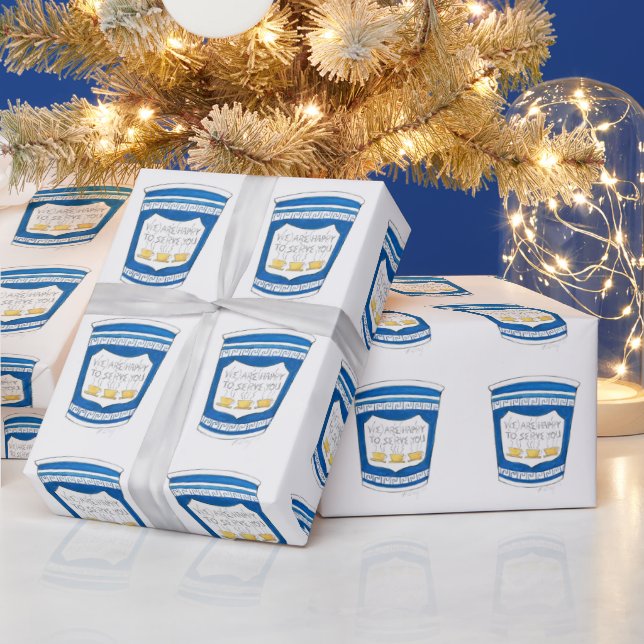 Papier Cadeau NYC Grec Diner Bodega Café heureux de vous servir (Vacances)