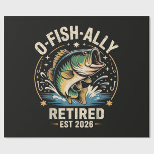 Papier Cadeau O-Fish-Ally Retraité Pêcheur 2026 Pêche