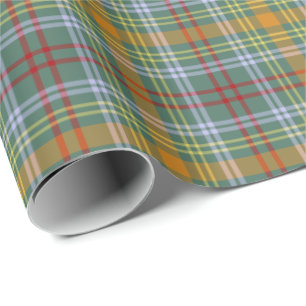 Papier Cadeau O'Brien Clan Tartan Irlandais Motif Plaid