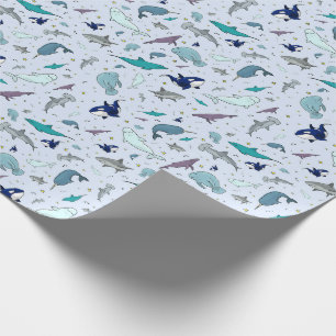 Papier Cadeau Océan en bleu