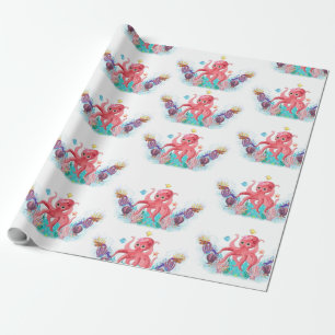 Papier Cadeau Ocean Sea bébé poulpe