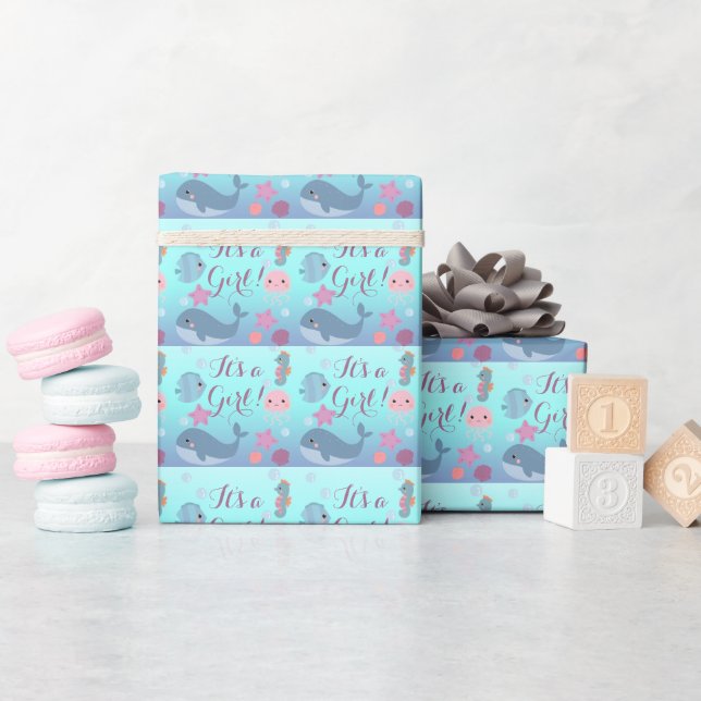 Papier Cadeau Océan sous-marin Baby shower animal Sa fille (Baby Shower)