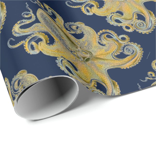 Papier Cadeau Octopus Vulgaris par Ernst Haeckel Wrapping Paper (Coin rond)