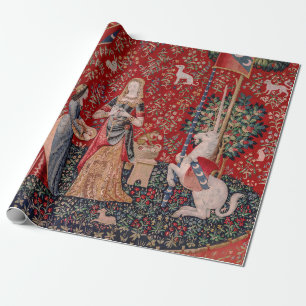 Papier Cadeau Odeur de tapisserie médiévale Lady and Unicorn