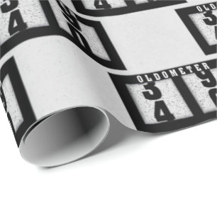 Papier Cadeau Odomètre noir pour 40e anniversaire